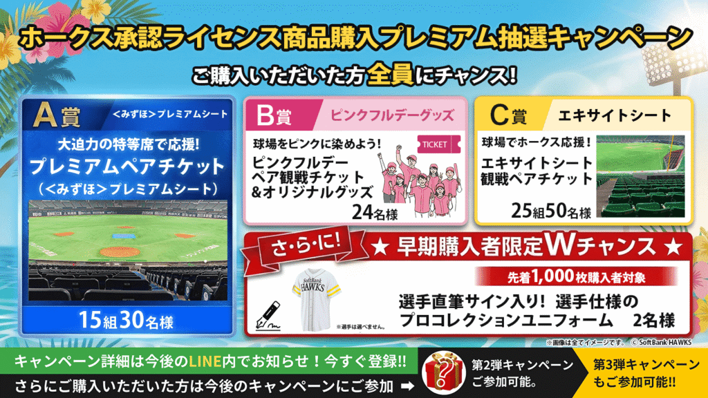 ホークスラインセス商品の景品紹介