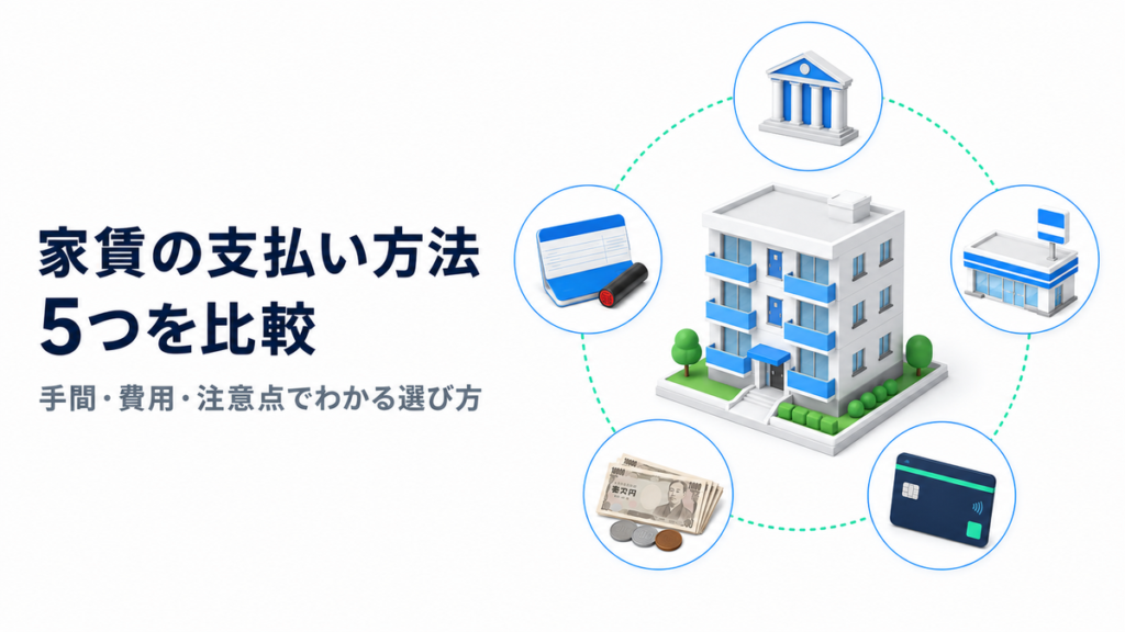 家賃の支払い方法5つを比較|手数料・手間・コ...
